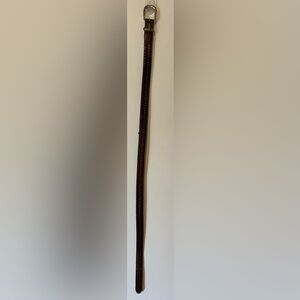 Vintage Coach Dark Brown Braided Leather Brass Buckle Belt 36”